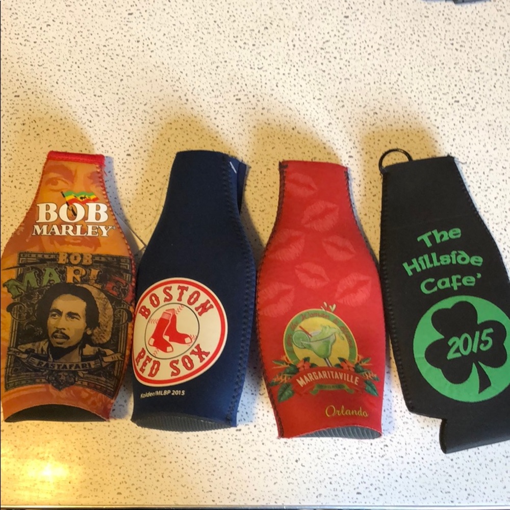 4 assorted bottle KOOZIES all with zippers